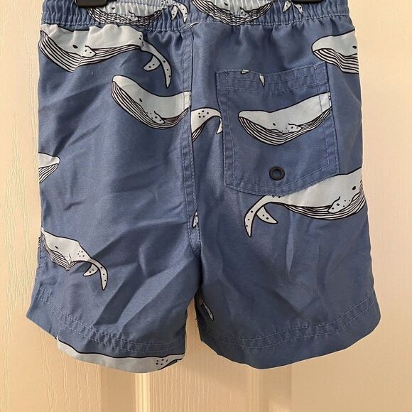 Tea Collection Knee-Length Humpback Whale Swim Trunks Shorts Blue Boys Size 3 - Picture 9 of 9